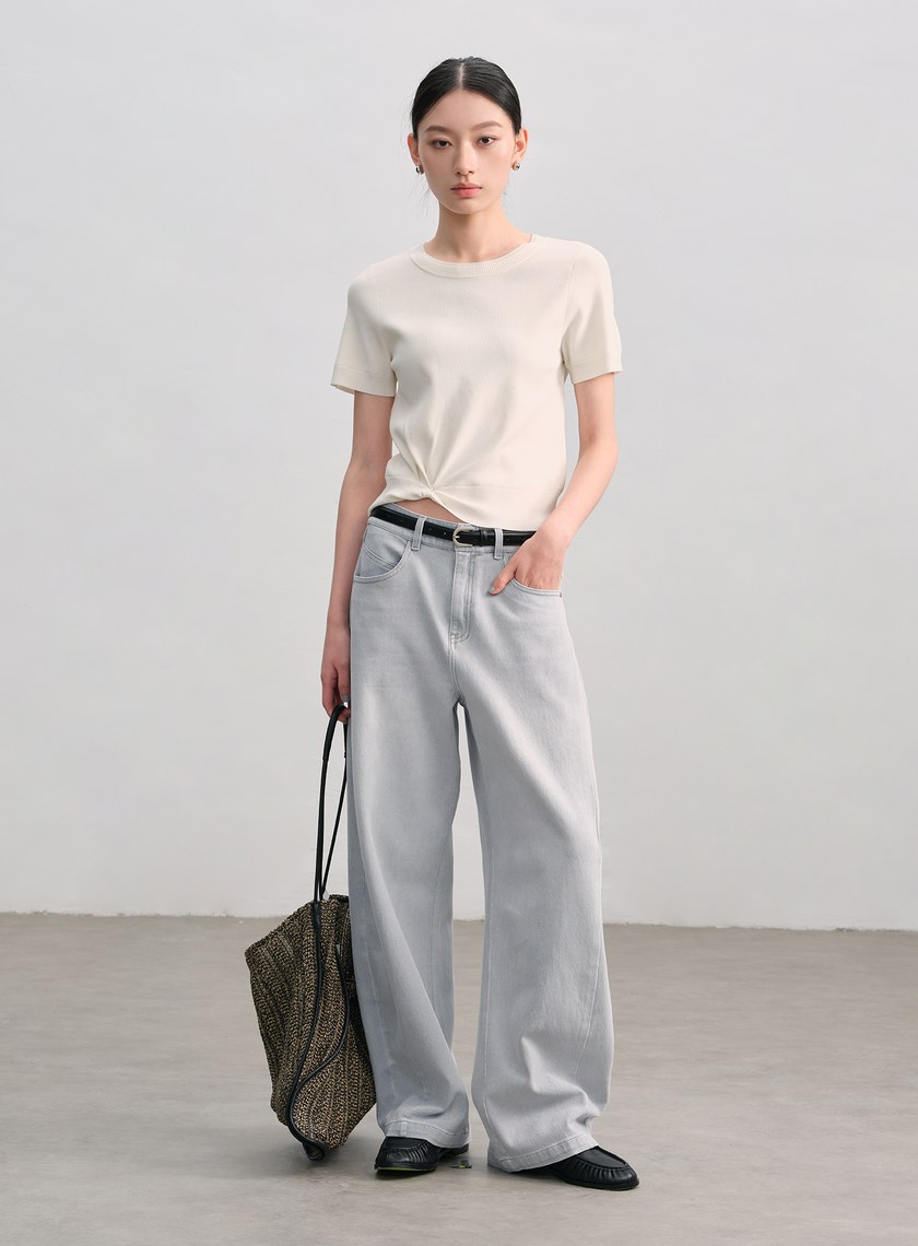 簡約扭結針織衫