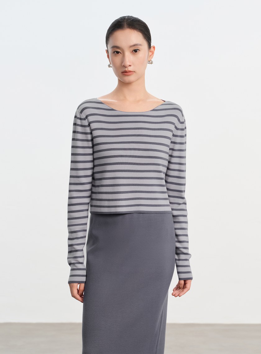 簡約條紋針織上衣