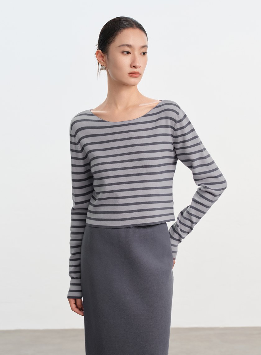簡約條紋針織上衣