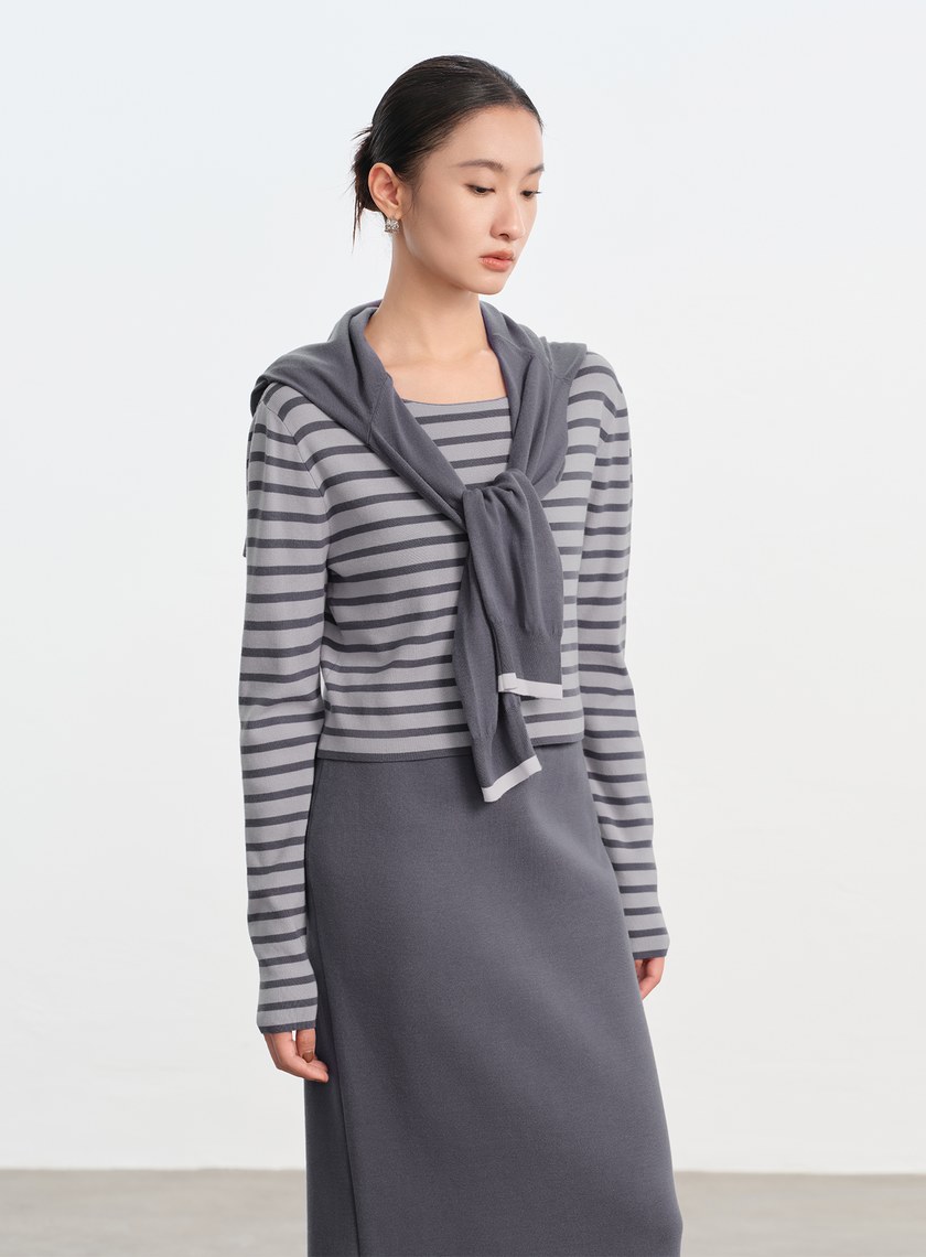 簡約條紋針織上衣