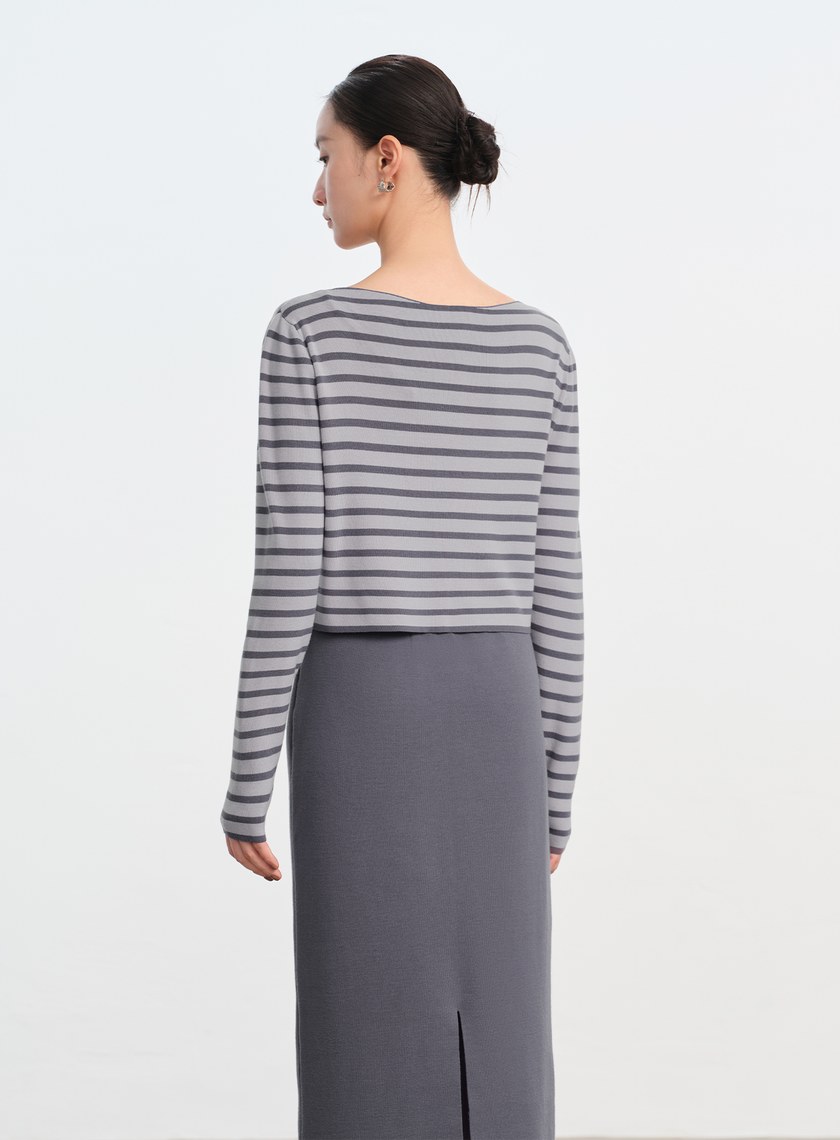 簡約條紋針織上衣