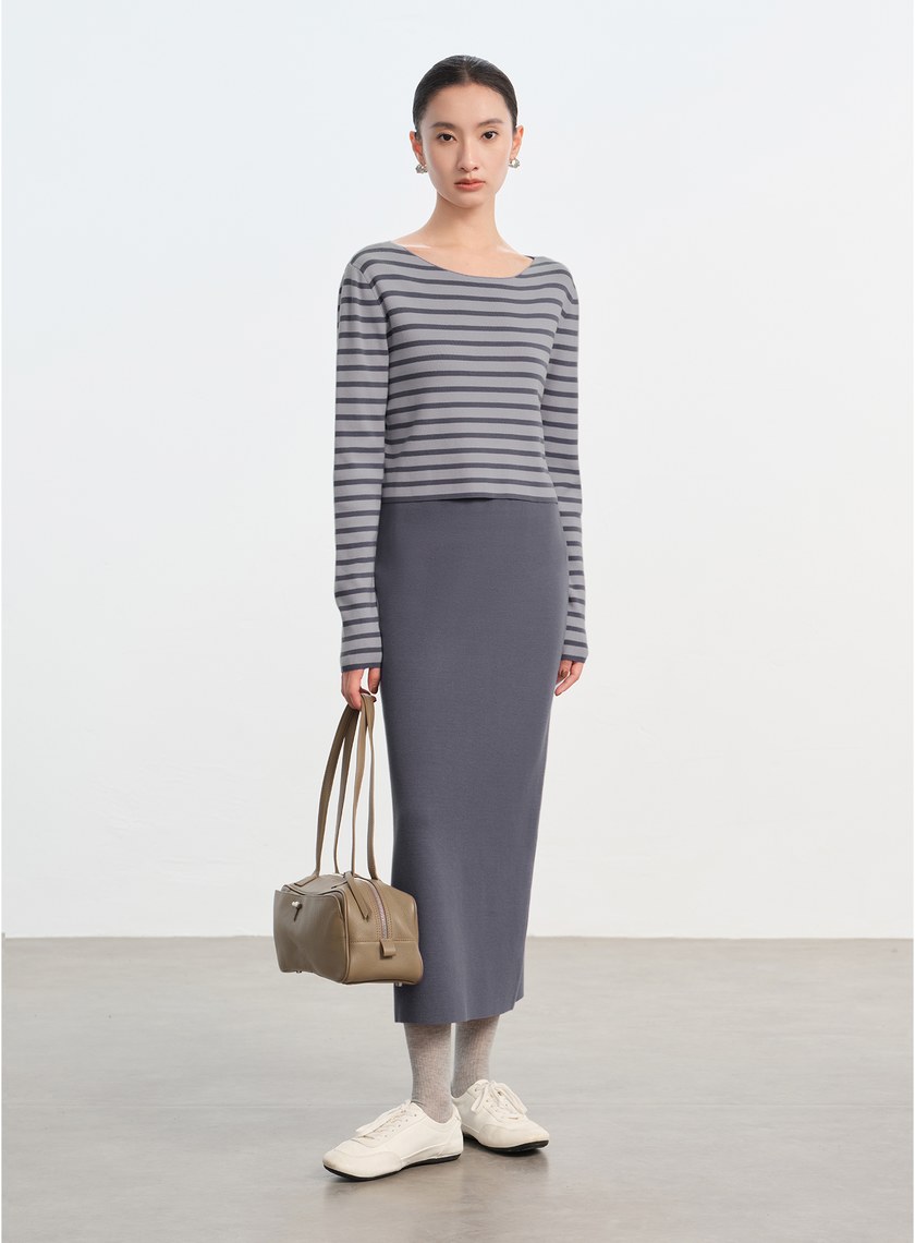 簡約條紋針織上衣