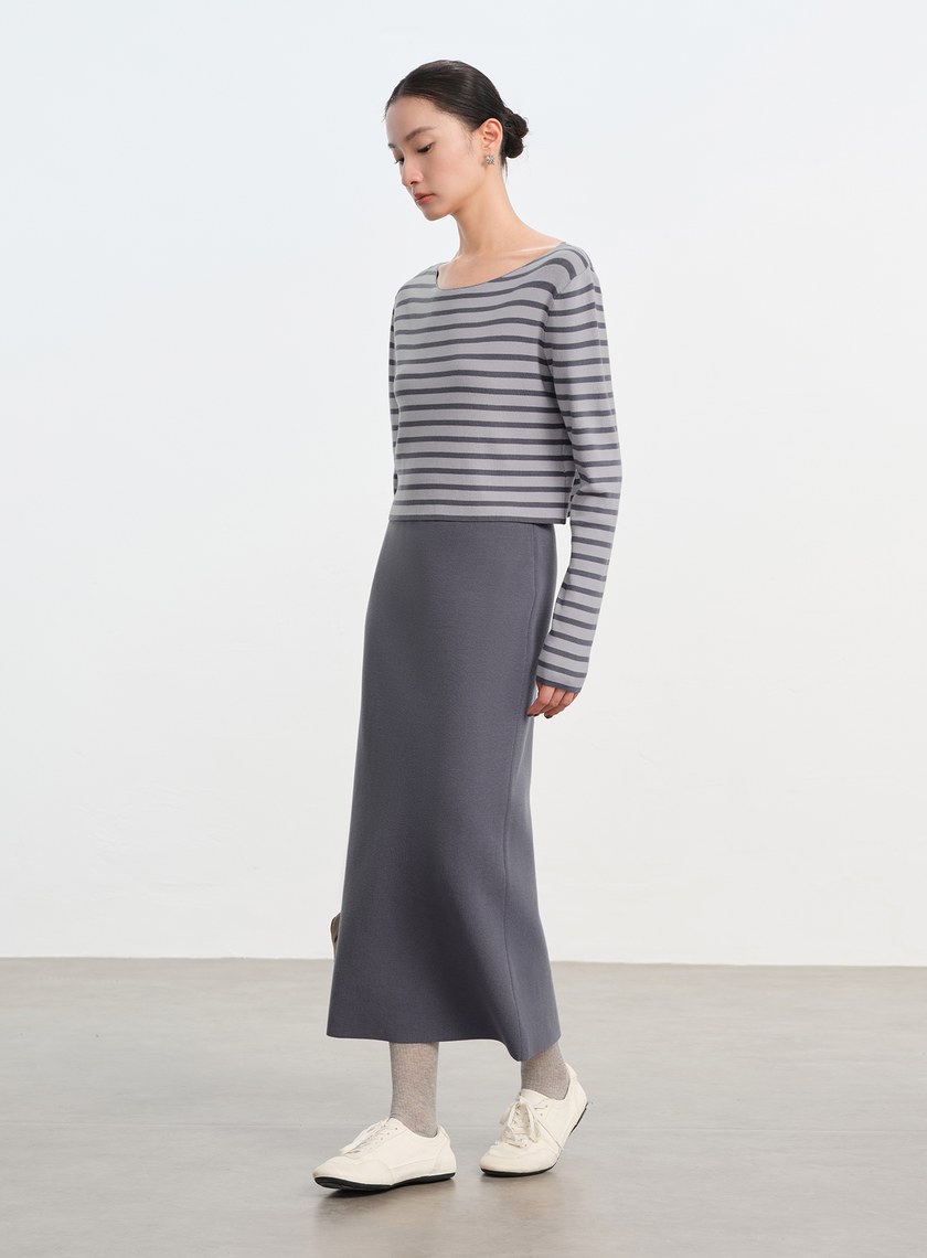 簡約條紋針織上衣