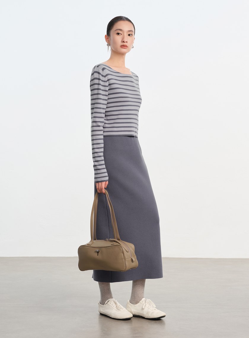 簡約條紋針織上衣