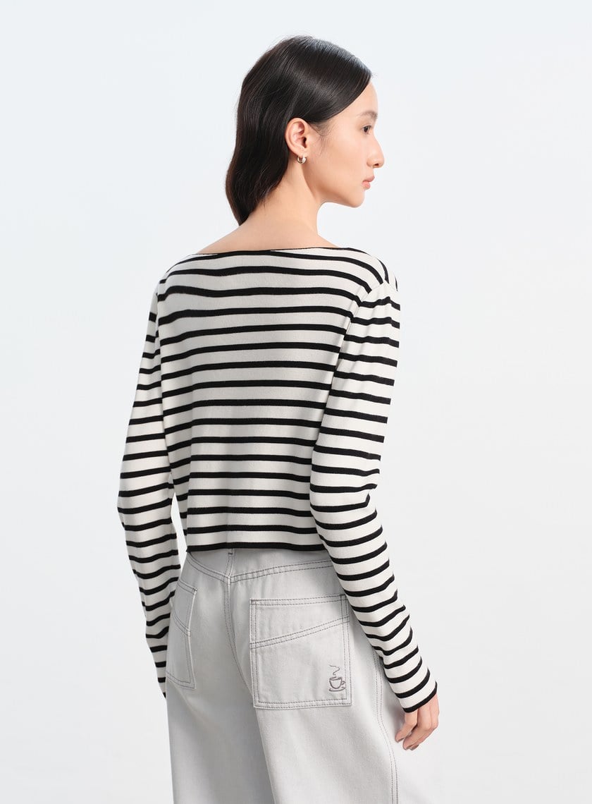 簡約條紋針織上衣