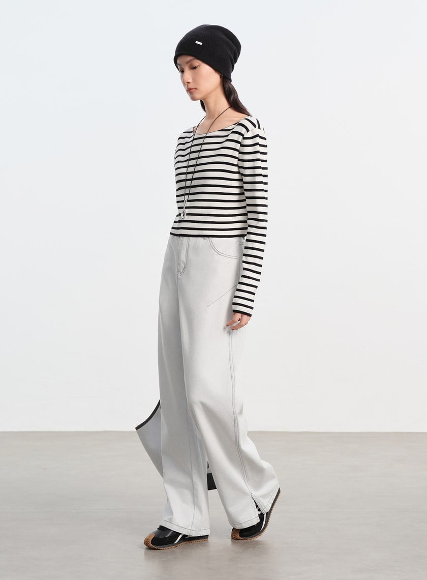 簡約條紋針織上衣