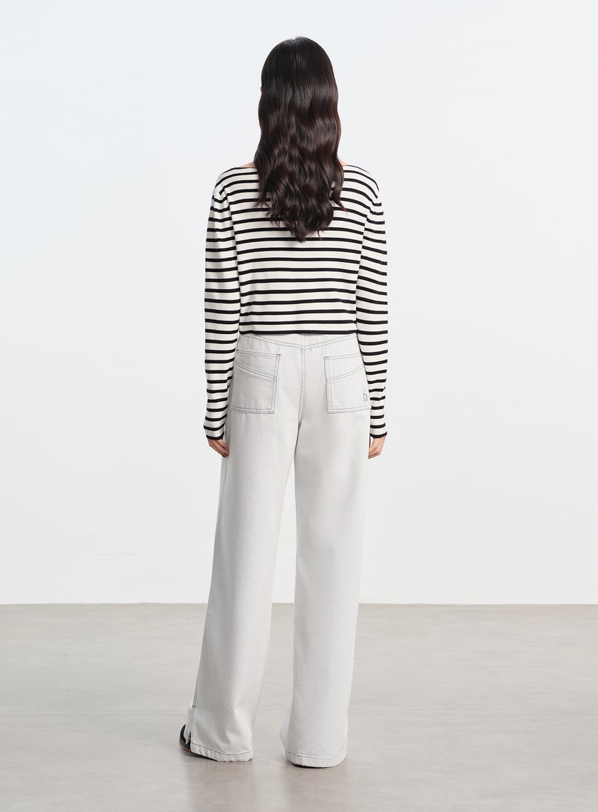 簡約條紋針織上衣