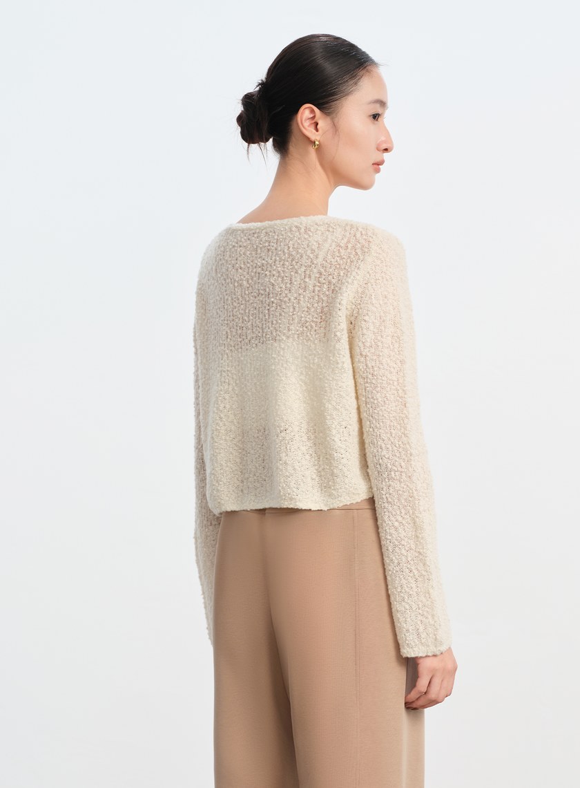 肌理感羊毛開襟針織衫