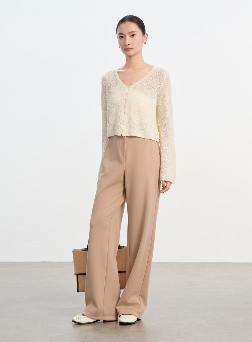 肌理感羊毛開襟針織衫