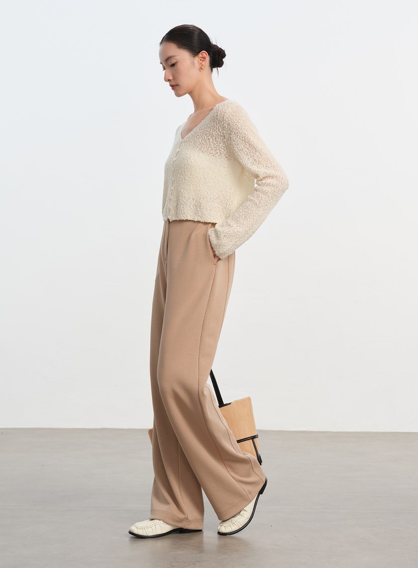 肌理感羊毛開襟針織衫