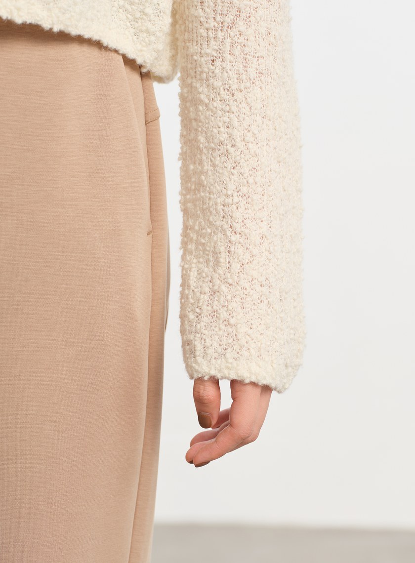 肌理感羊毛開襟針織衫