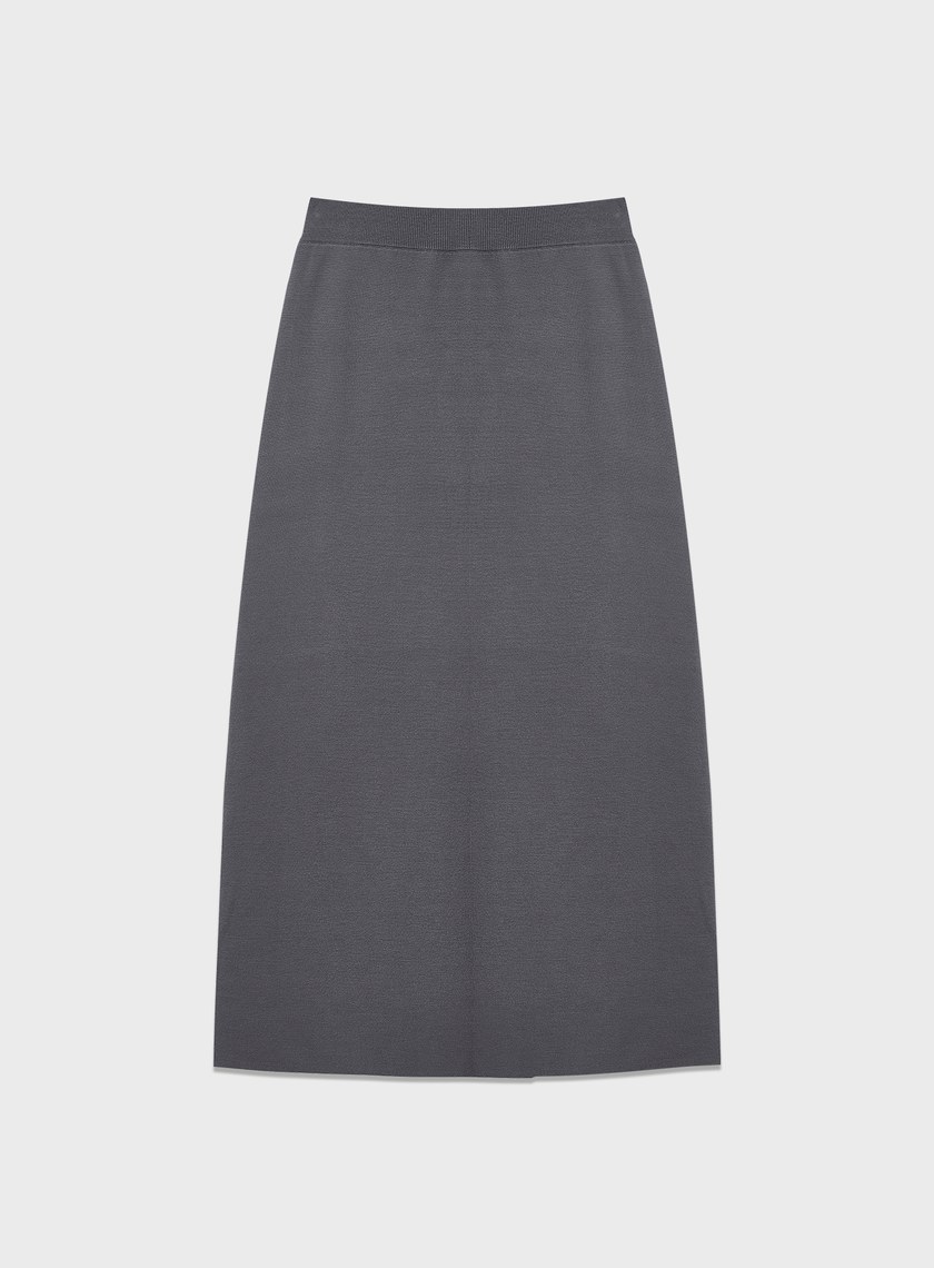 簡約後開衩針織半裙