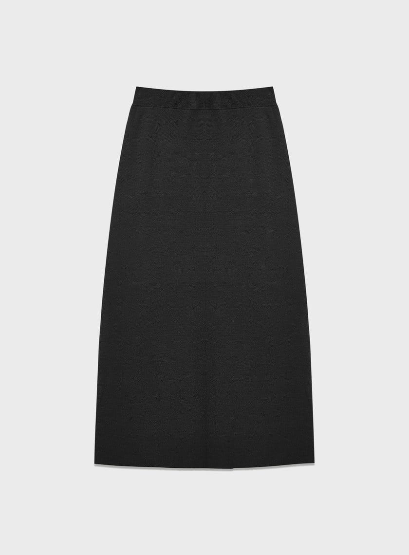 簡約後開衩針織半裙