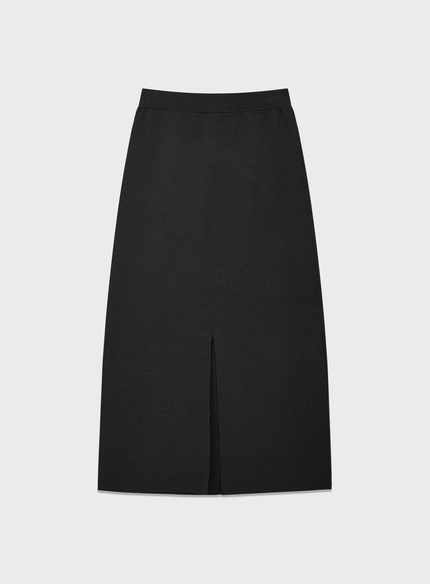 簡約後開衩針織半裙