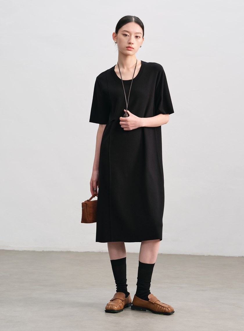 扭結針織連身裙