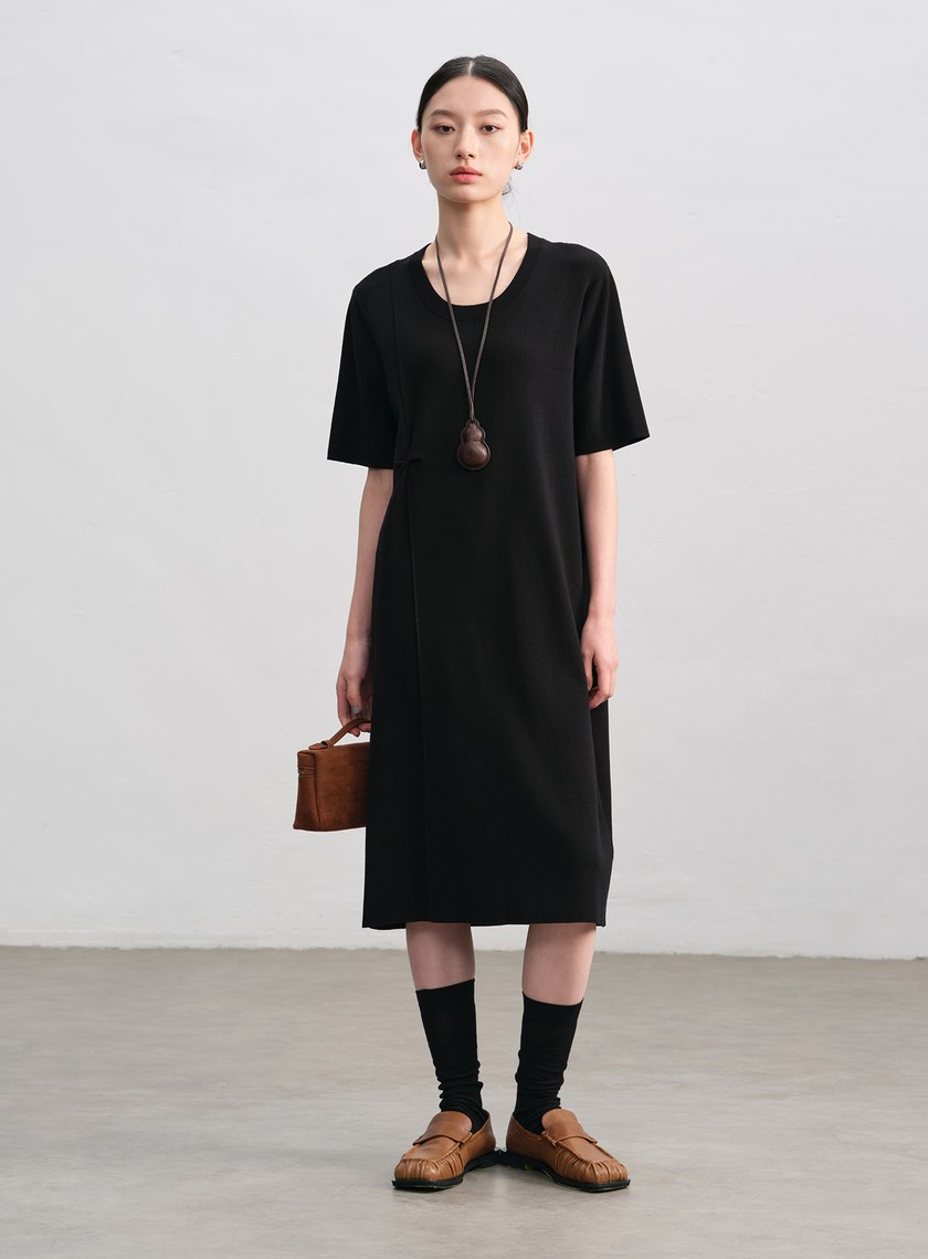 扭結針織連身裙