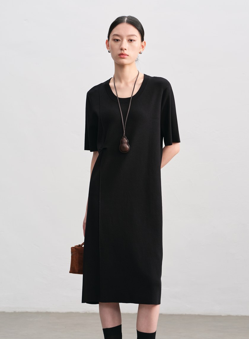 扭結針織連身裙