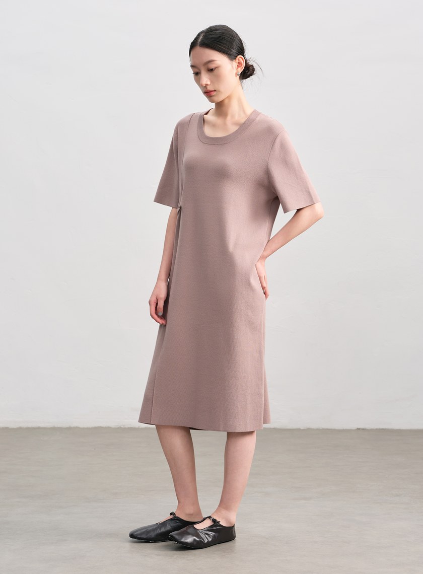 扭結針織連身裙