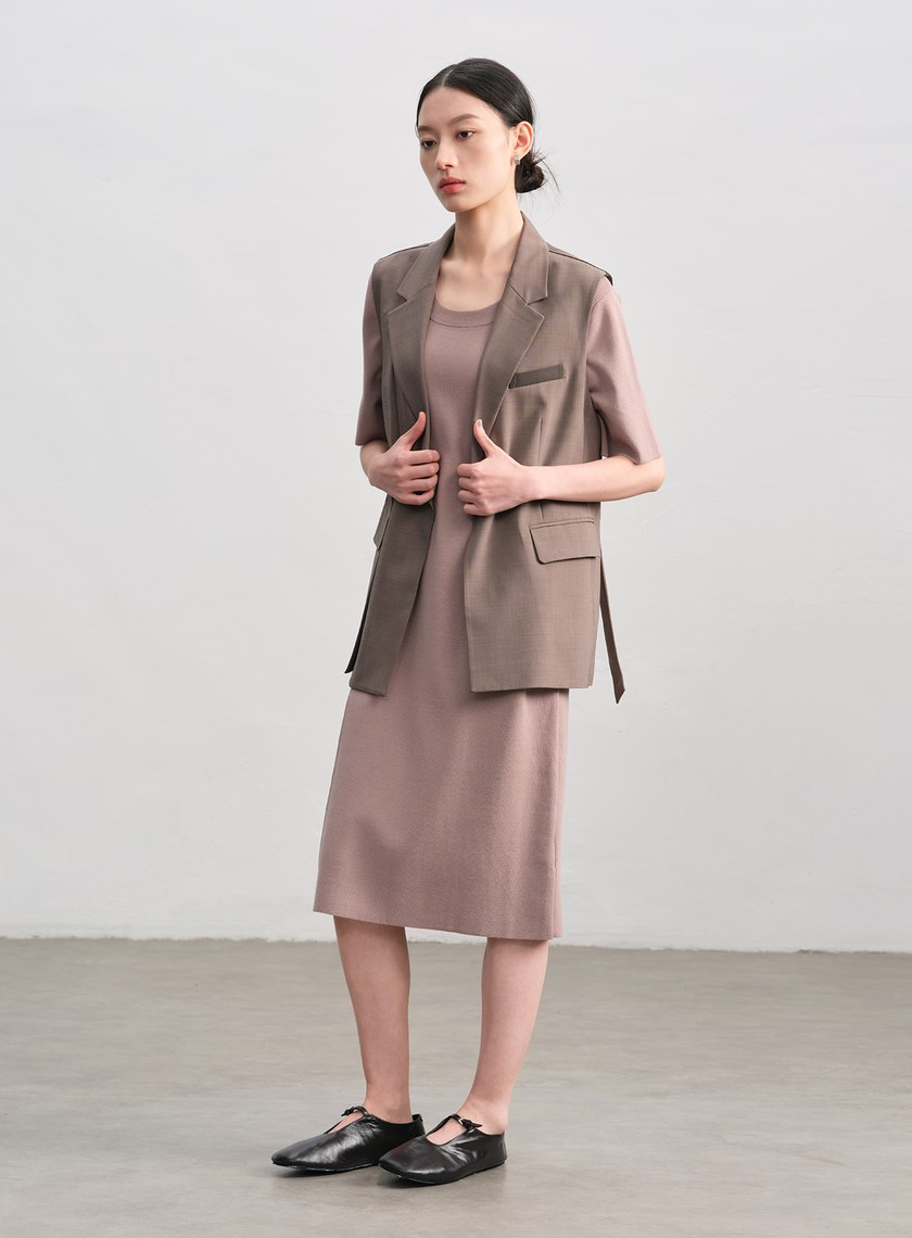 扭結針織連身裙