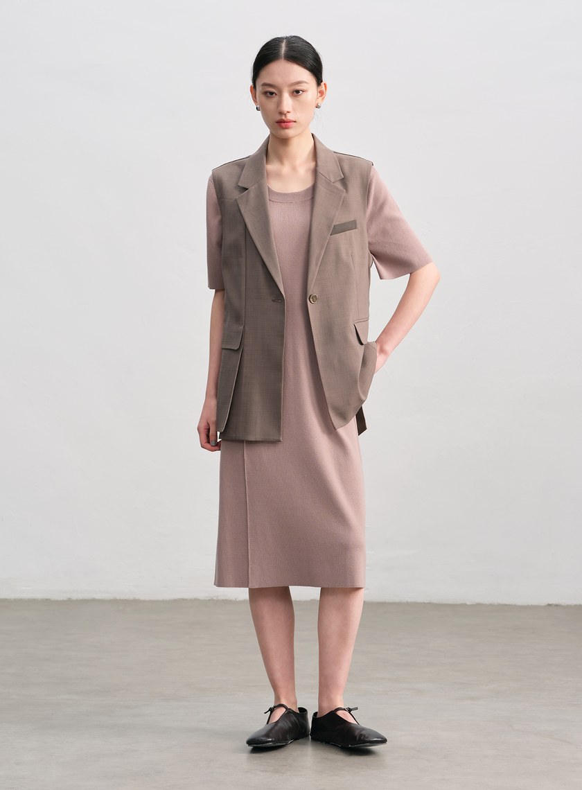 扭結針織連身裙