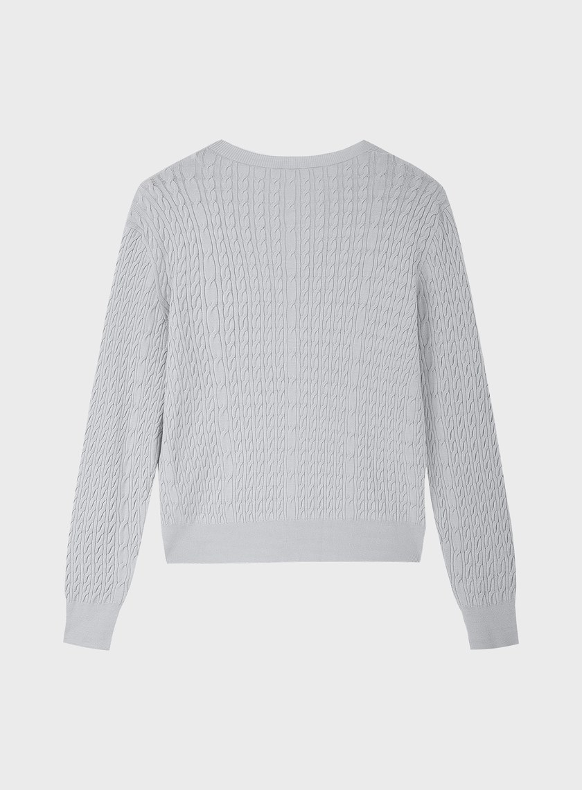 立體花紋圓領針織衫