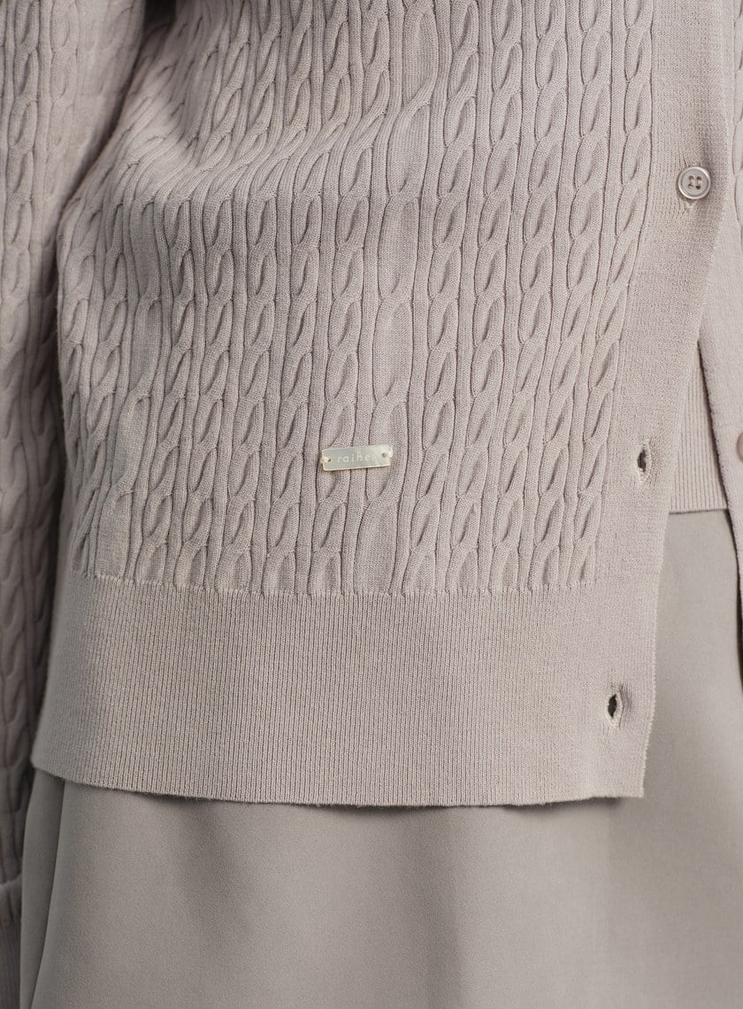 立體花紋圓領針織衫