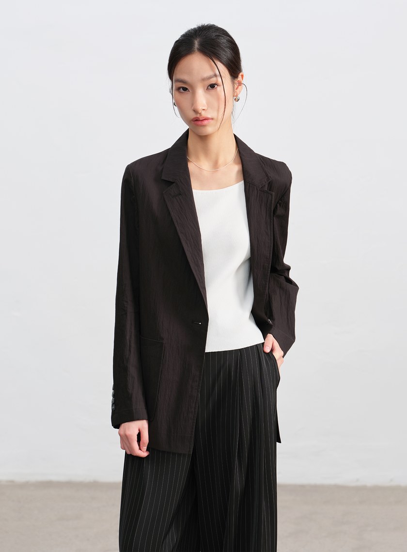 肌理感棉質西裝外套