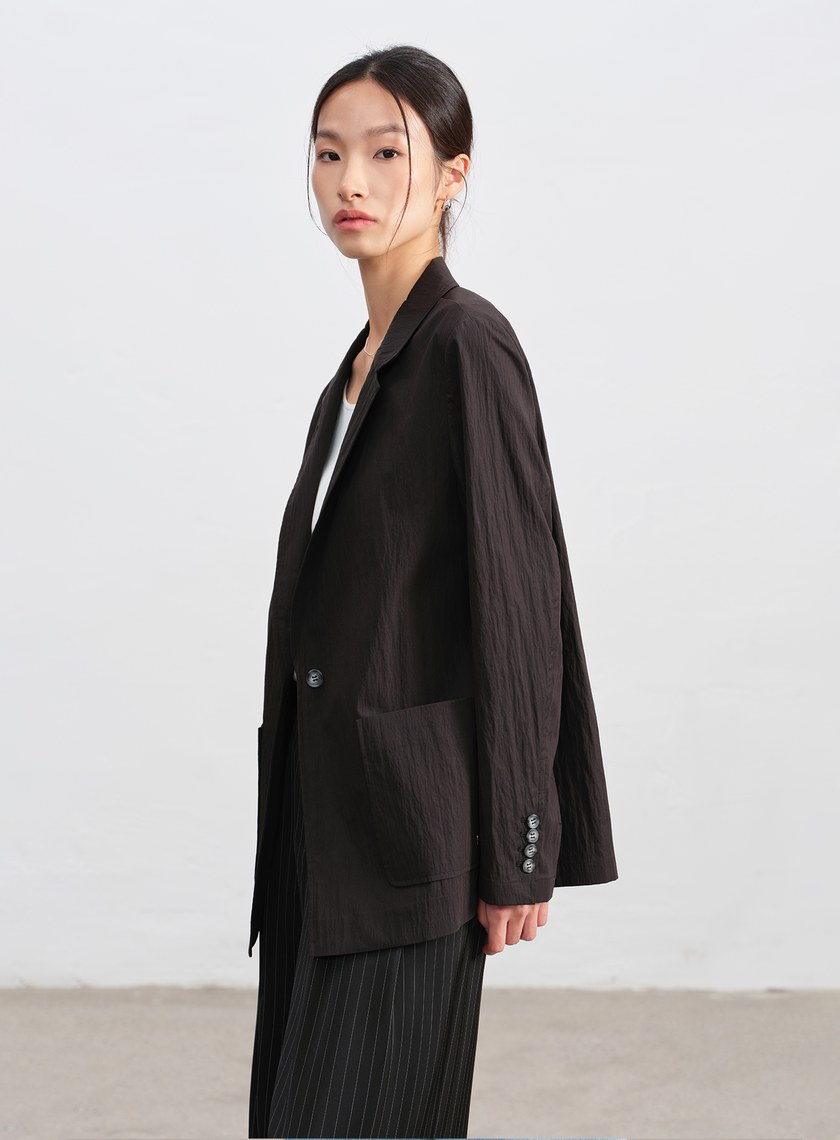 肌理感棉質西裝外套