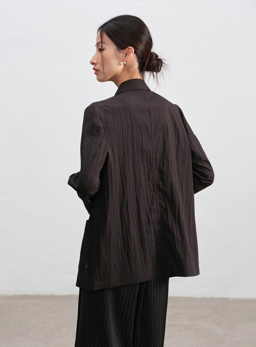 肌理感棉質西裝外套