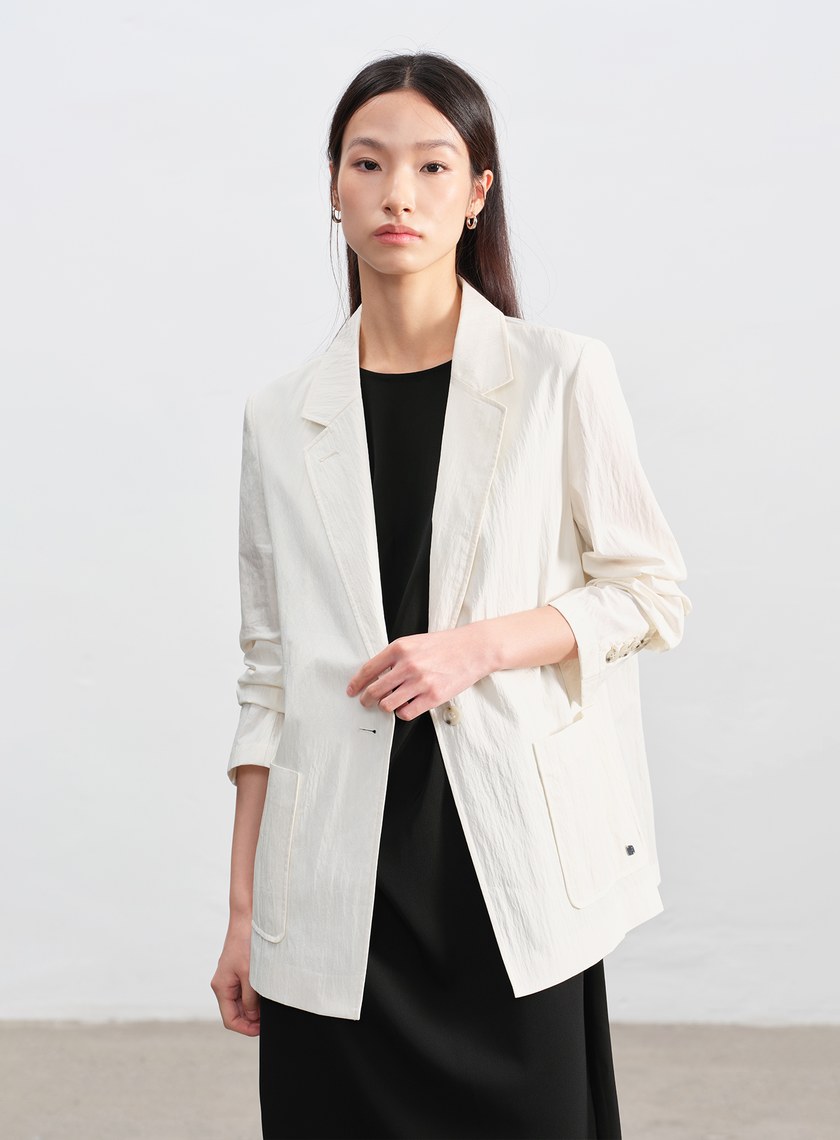 肌理感棉質西裝外套