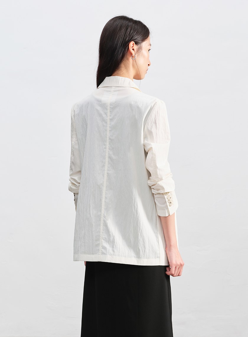 肌理感棉質西裝外套