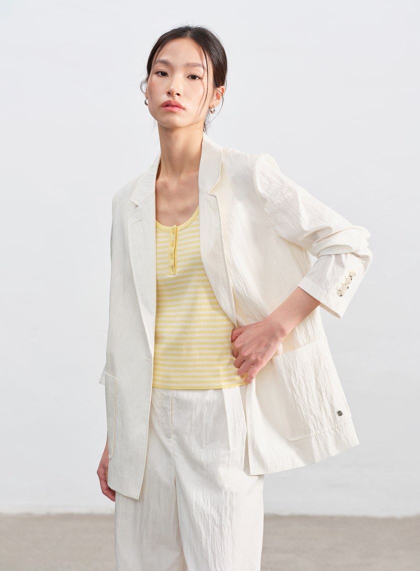 肌理感棉質西裝外套