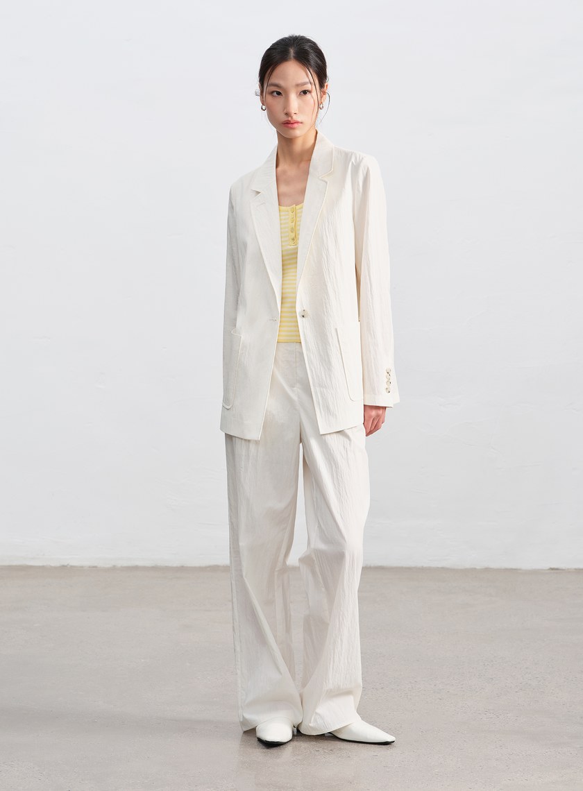 肌理感棉質西裝外套