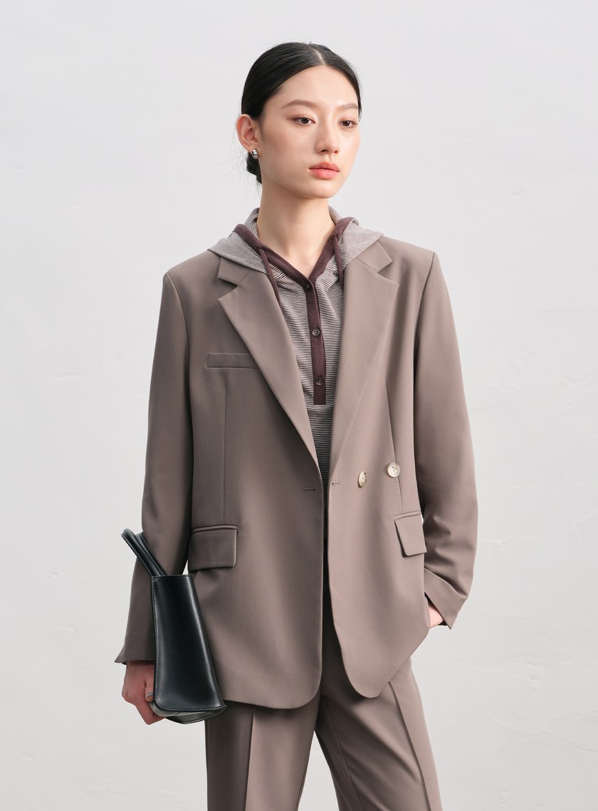 復古雙釦西裝外套