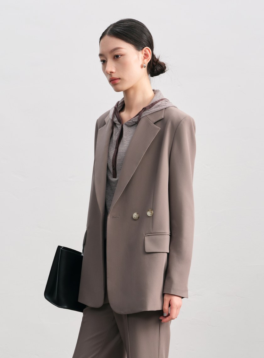 復古雙釦西裝外套