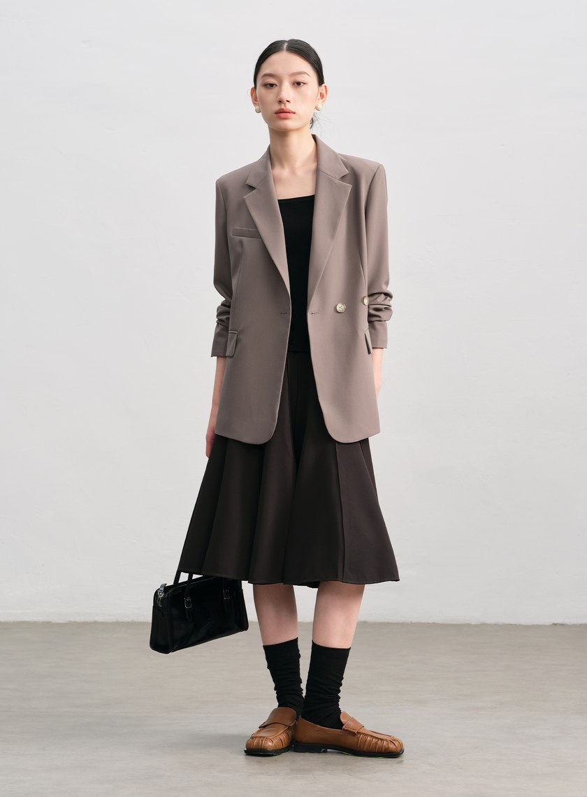 復古雙釦西裝外套