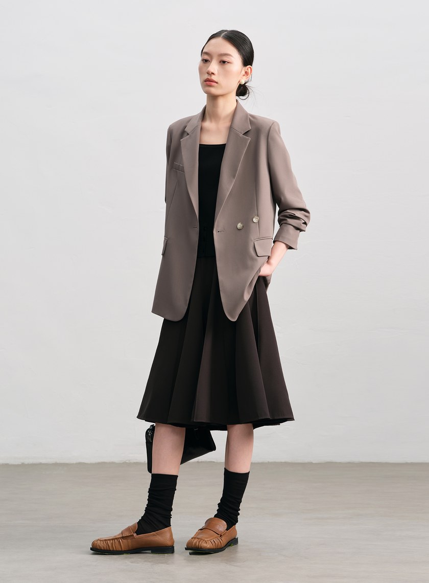 復古雙釦西裝外套