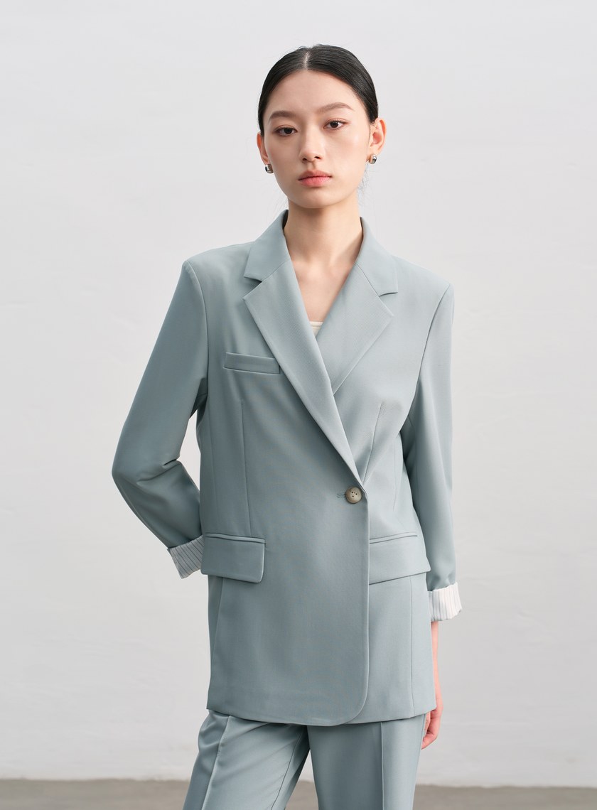 復古雙釦西裝外套