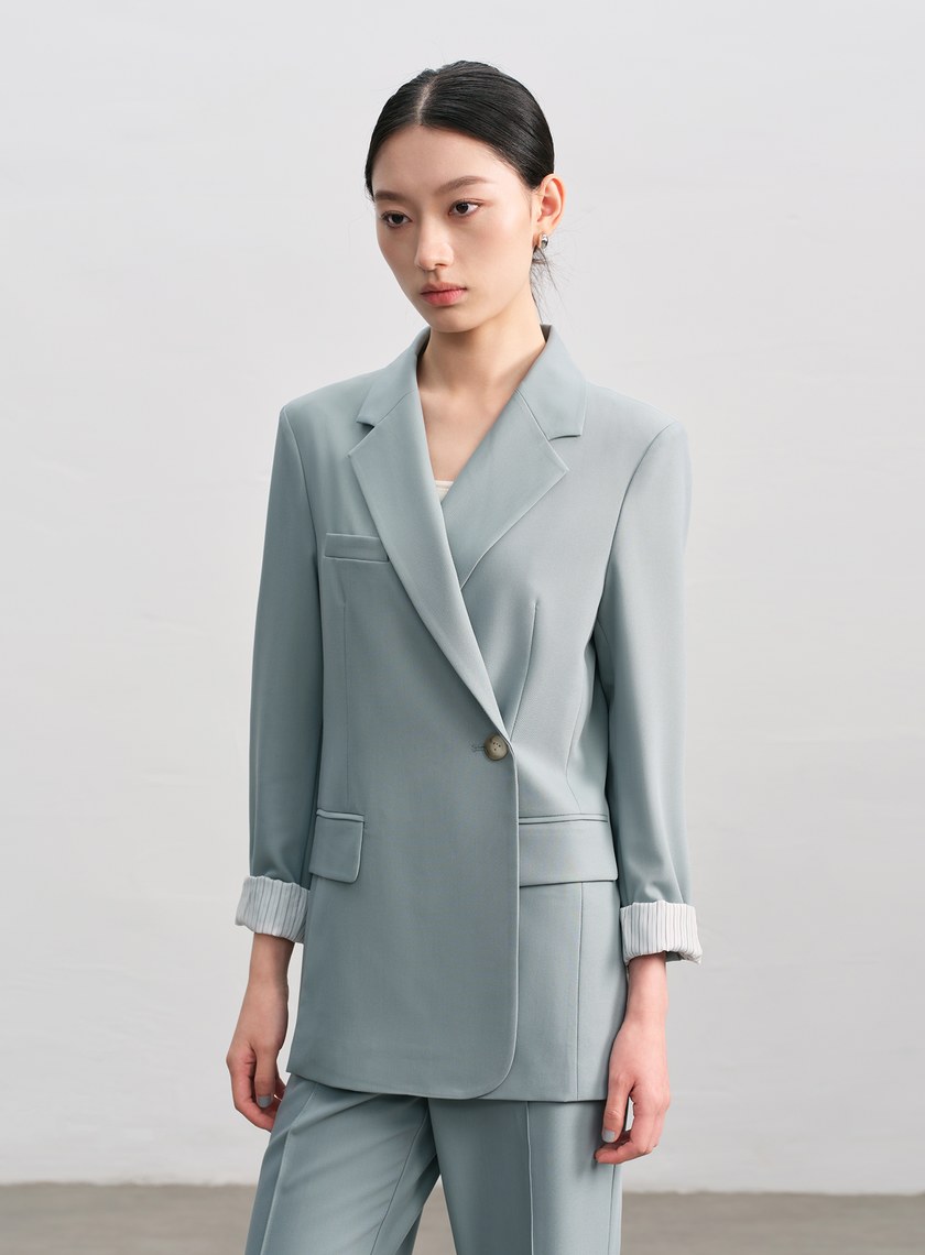 復古雙釦西裝外套