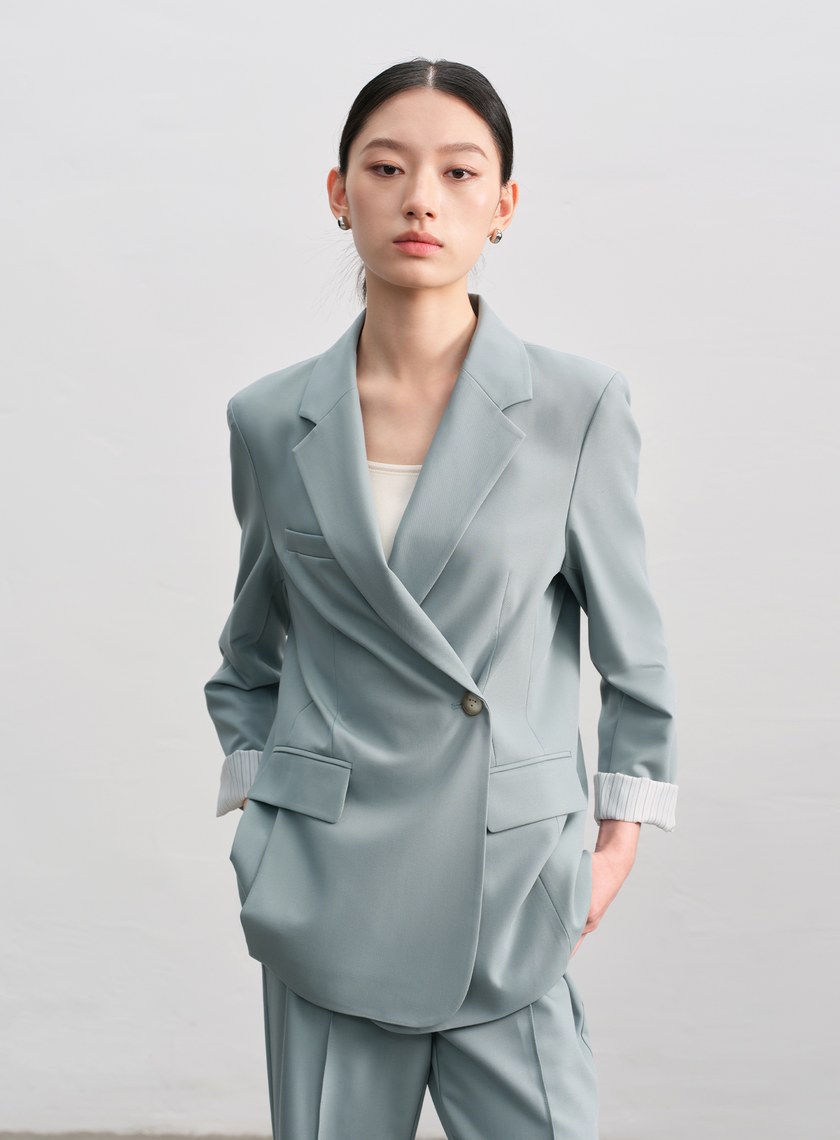 復古雙釦西裝外套