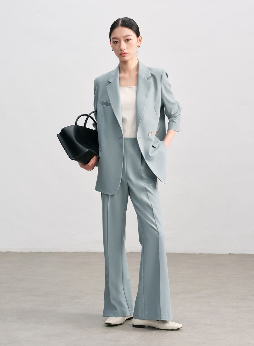 復古雙釦西裝外套