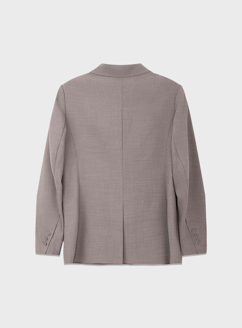 經典麂皮拼接西裝外套