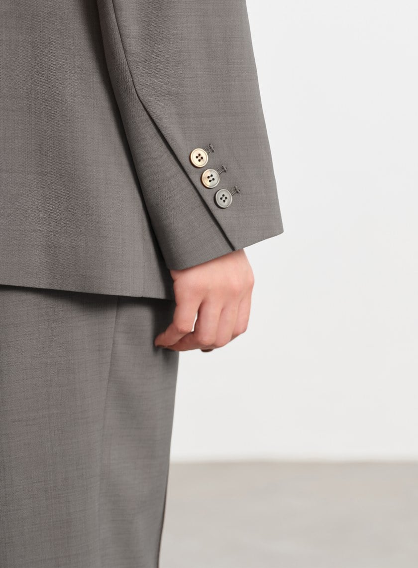 經典麂皮拼接西裝外套