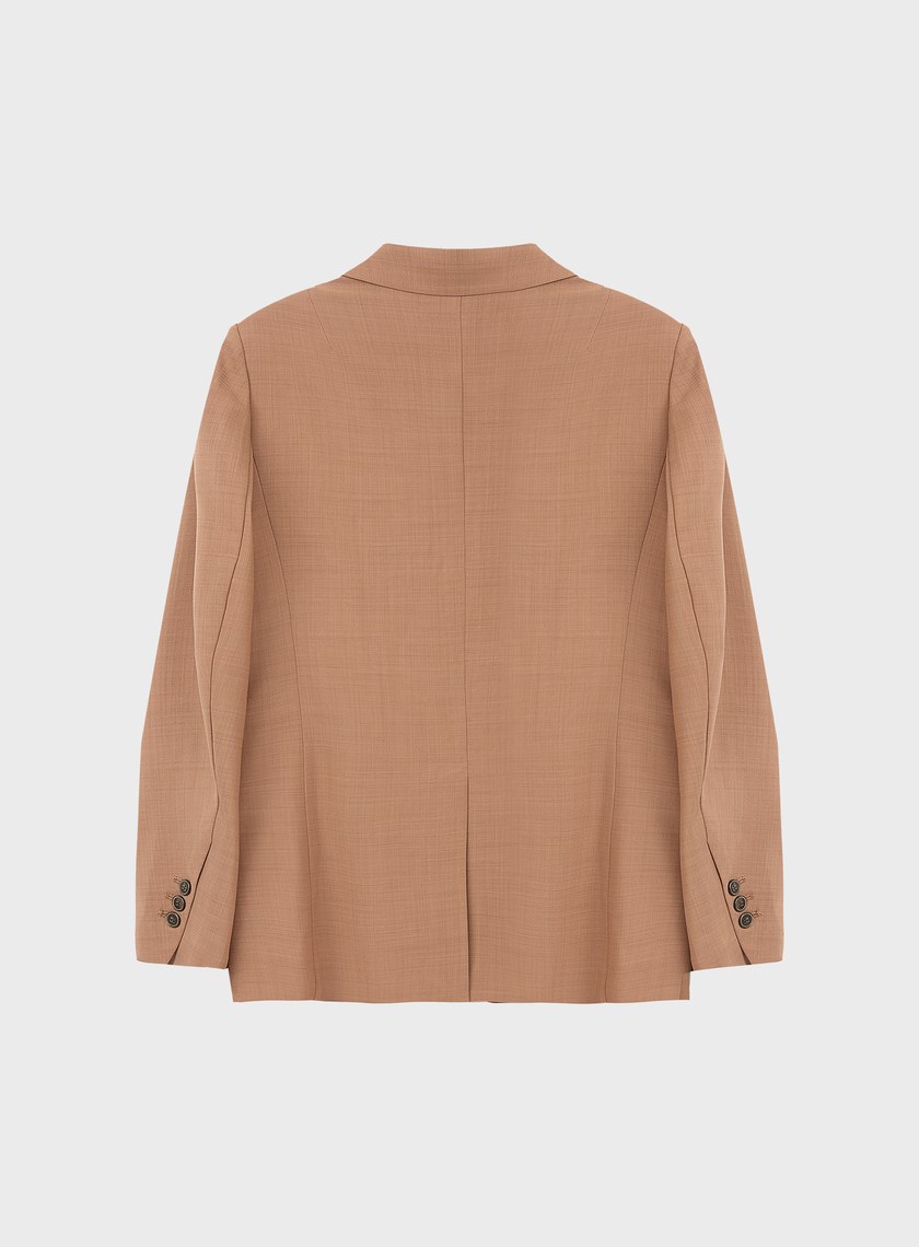 經典麂皮拼接西裝外套