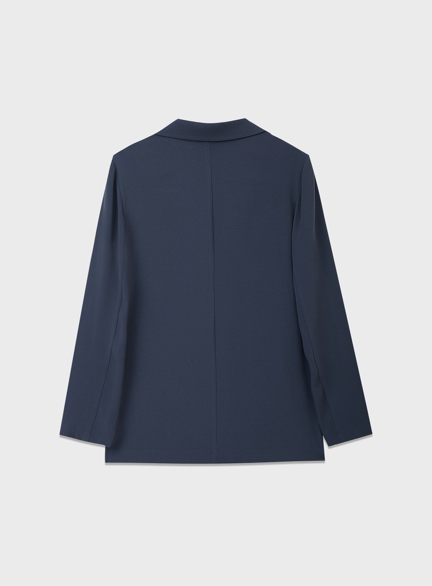 垂感醋酸不對稱西裝外套