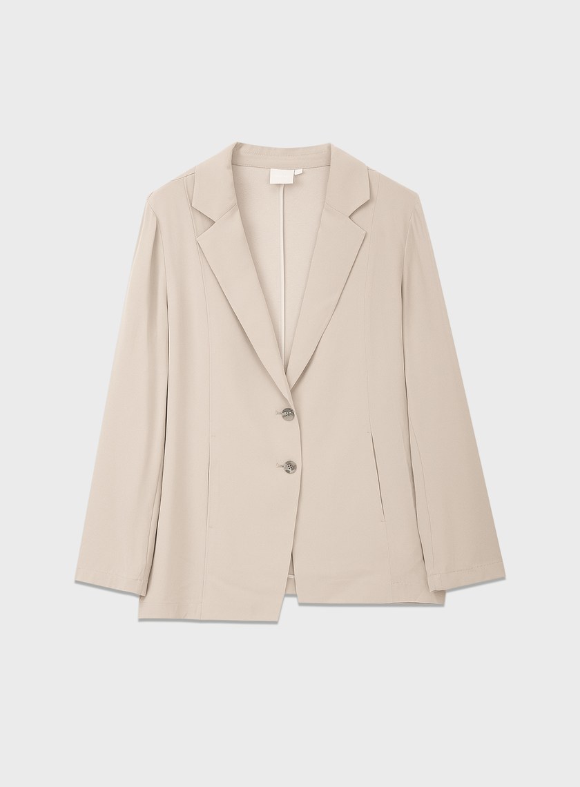 垂感醋酸不對稱西裝外套