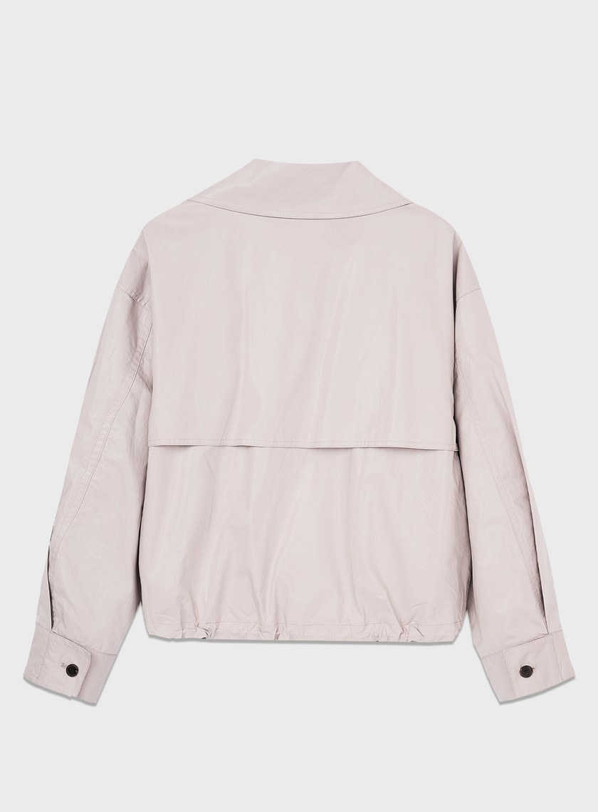 亮面燙膜雙門襟短版風衣