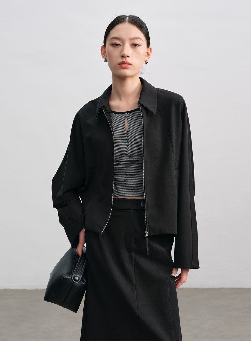 簡約可拆領針織外套