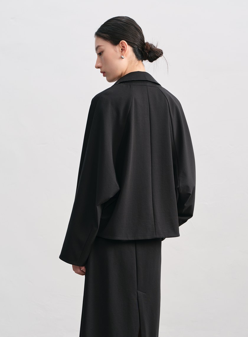 簡約可拆領針織外套