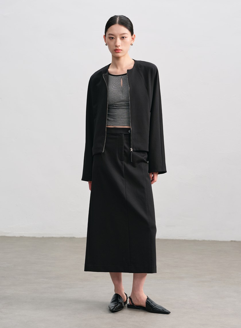 簡約可拆領針織外套